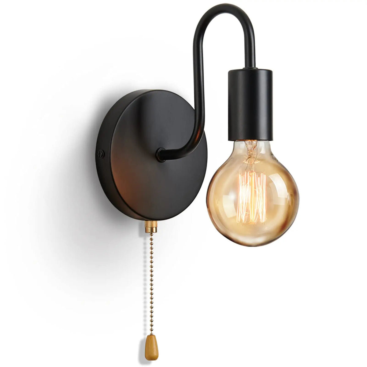 Industriell vägglampa i svart järn