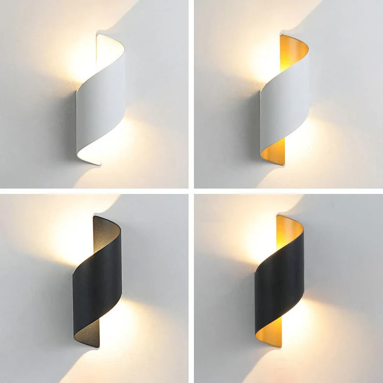 Vägglampa med spiralformad design