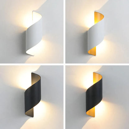 Vägglampa med spiralformad design