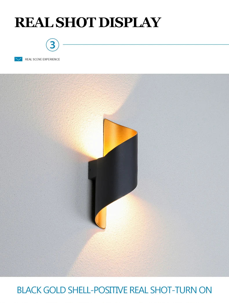 Vägglampa med spiralformad design
