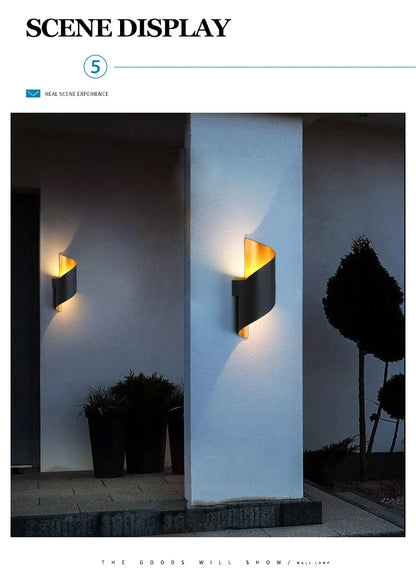Vägglampa med spiralformad design