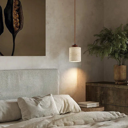 Hängande stenlampa i wabi-sabi-stil