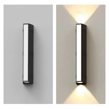 Modern avlång vägglampa i aluminium
