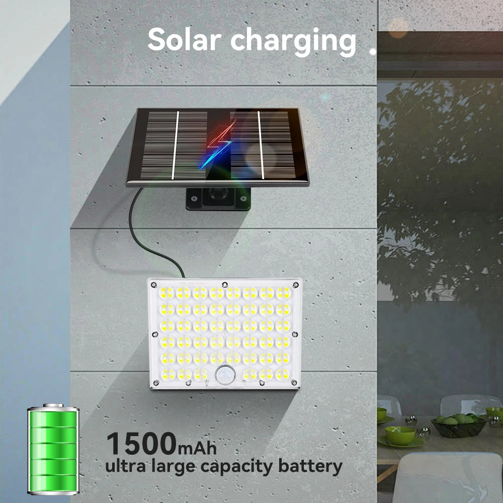Solcellsstrålkastare med rörelsesensor för säkerhet
