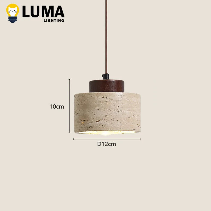 Hängande stenlampa i wabi-sabi-stil