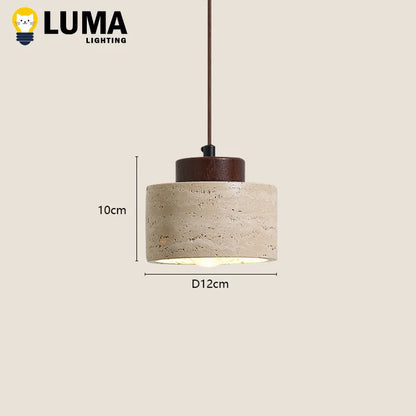 Hängande stenlampa i wabi-sabi-stil