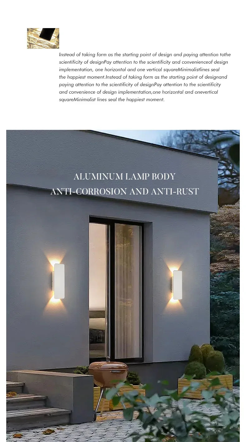 Elegant vägglampa i aluminium
