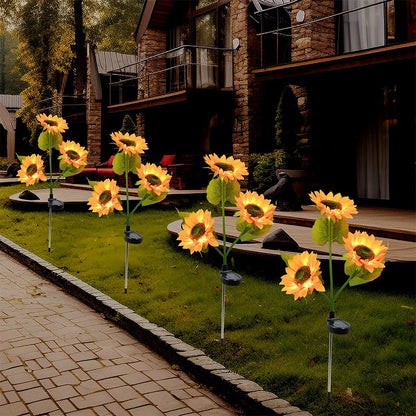 Solcellslampa i blomform för trädgården