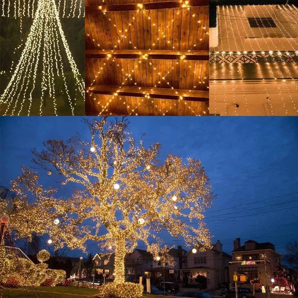 Kopparfärgad ljusslinga för fest och trädgård