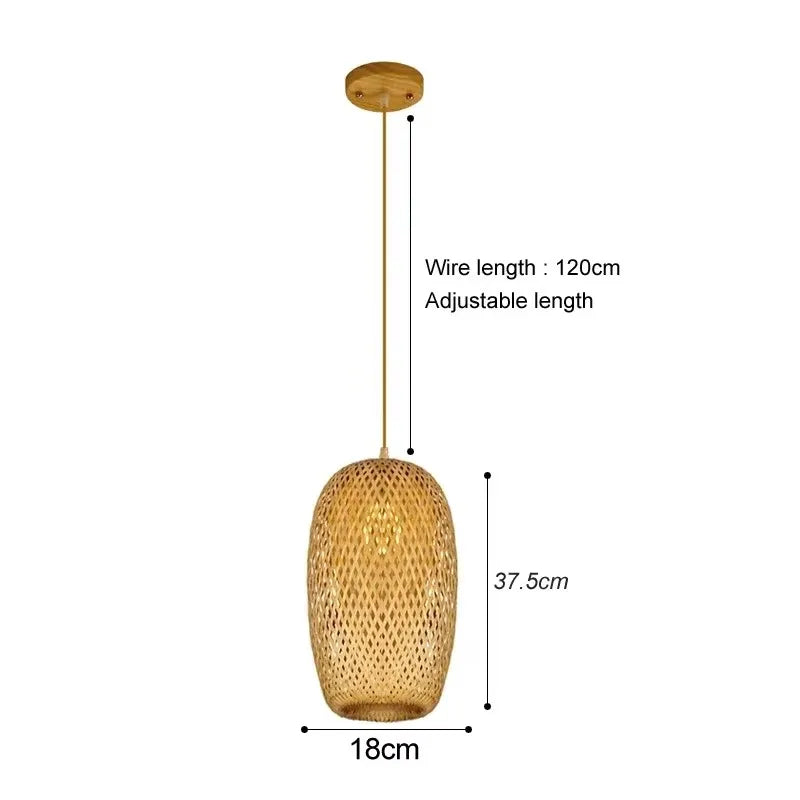 Handvävd taklampa i bambu