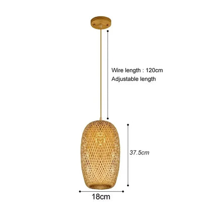 Handvävd taklampa i bambu