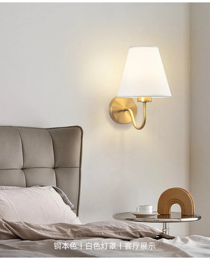 Retro tygvägglampa för sovrummet