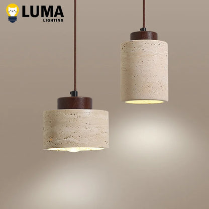 Hängande stenlampa i wabi-sabi-stil