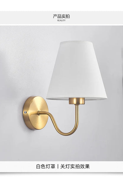 Retro tygvägglampa för sovrummet