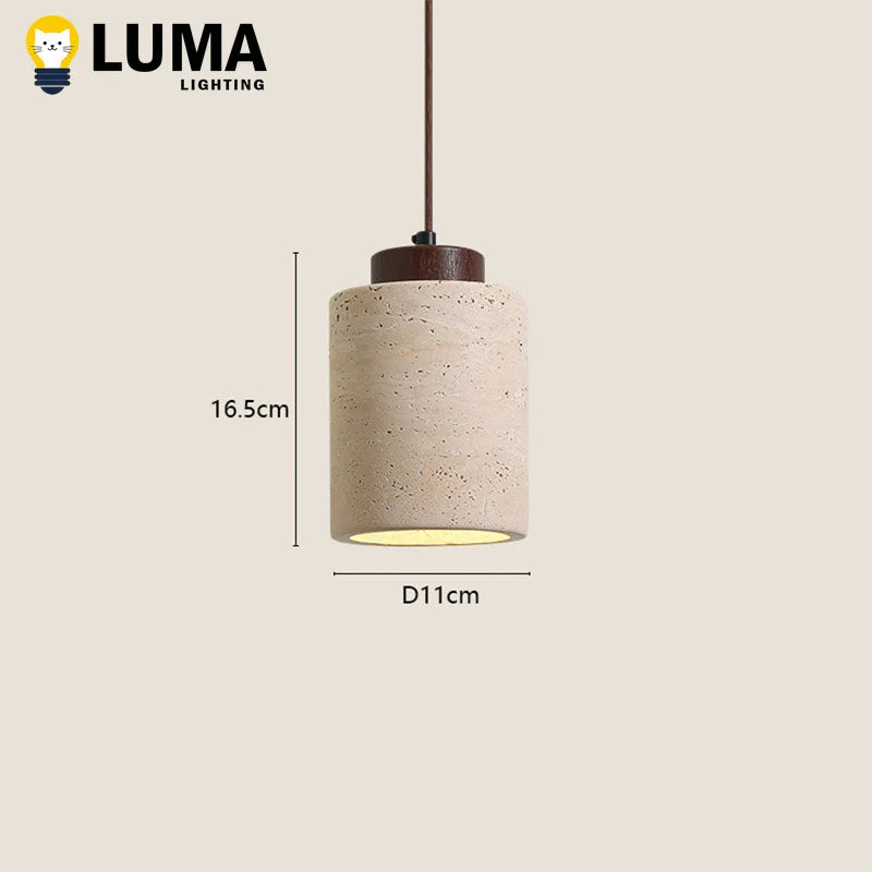 Hängande stenlampa i wabi-sabi-stil