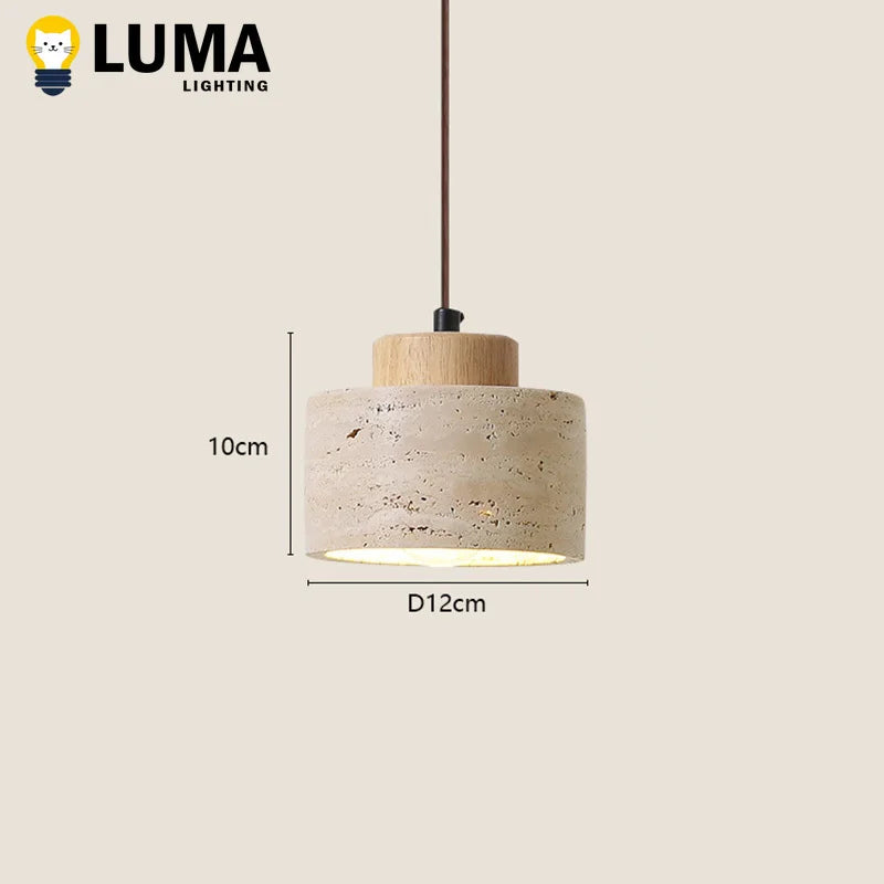 Hängande stenlampa i wabi-sabi-stil