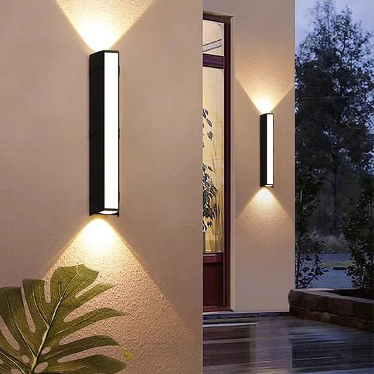 Modern avlång vägglampa i aluminium