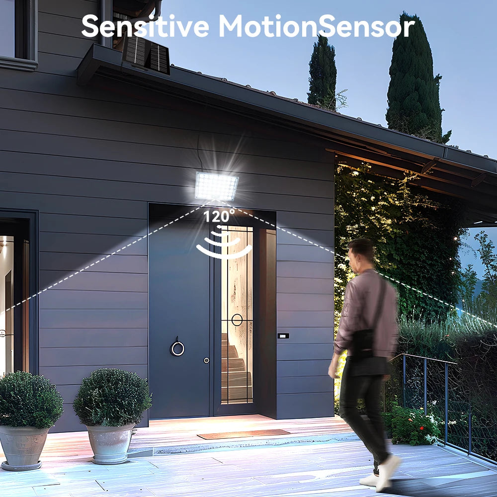 Solcellsstrålkastare med rörelsesensor för säkerhet
