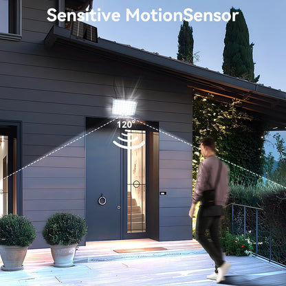 Solcellsstrålkastare med rörelsesensor för säkerhet