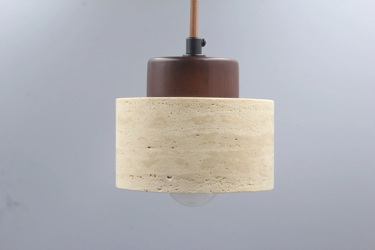 Hängande stenlampa i wabi-sabi-stil