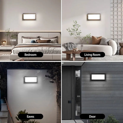 Modern kvadratisk vägglampa i svart