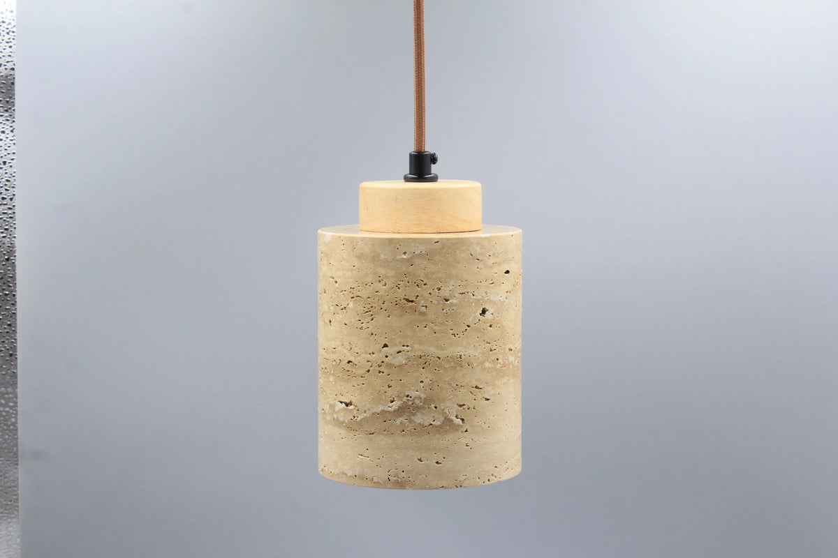 Hängande stenlampa i wabi-sabi-stil