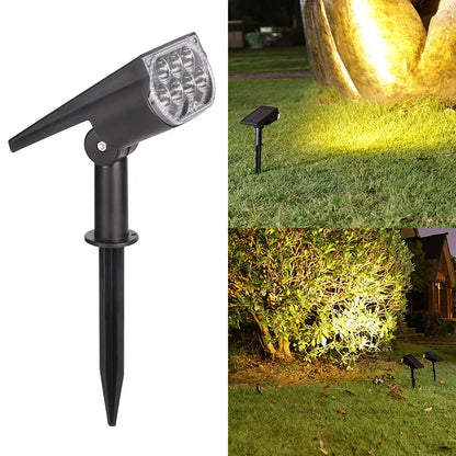 Solcellsspotlight för träd och gräsmatta