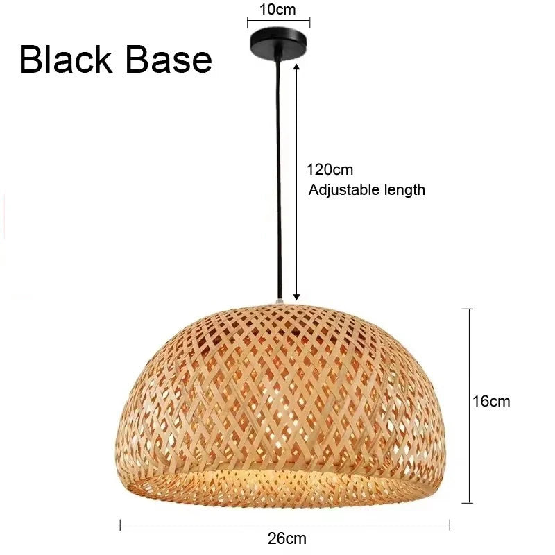 Handvävd taklampa i bambu