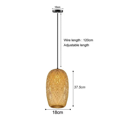 Handvävd taklampa i bambu