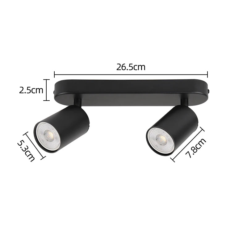 Justerbar takskena med spotlights