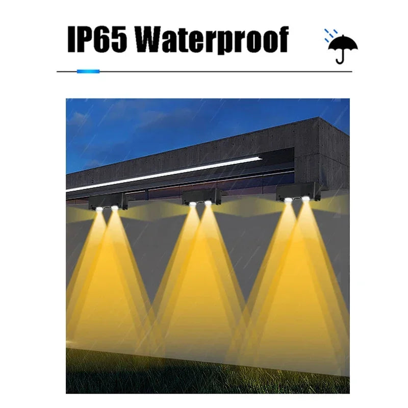 Solcellsspotlight för vägg utomhus