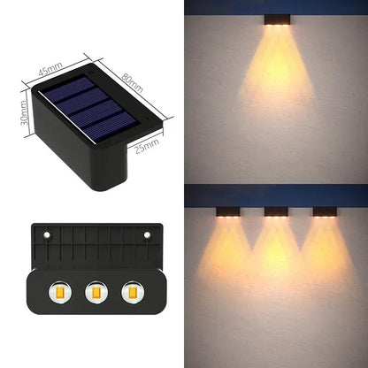 Solcellsdriven vägglampa med dubbelt ljussken