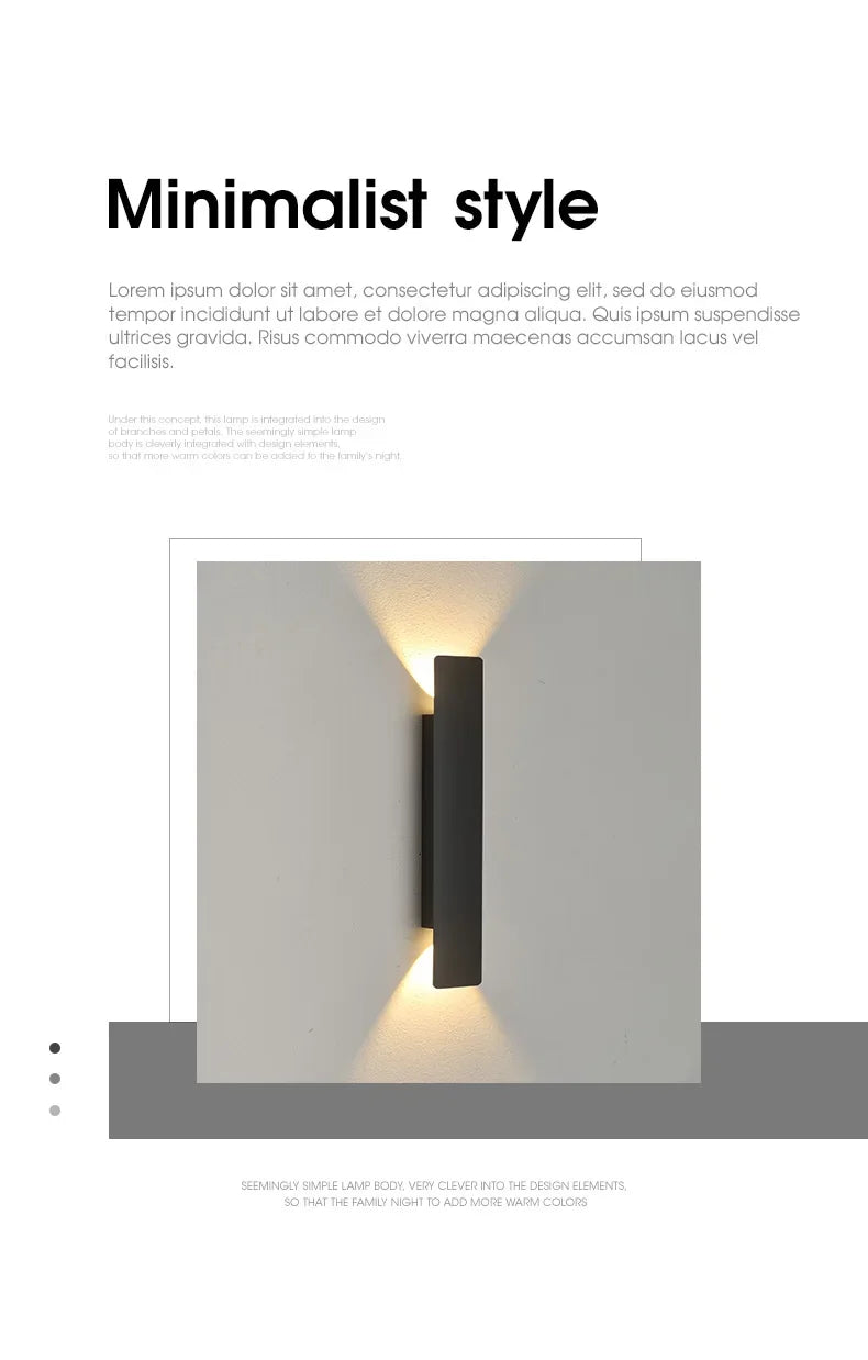 Elegant vägglampa i aluminium
