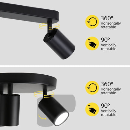 Justerbar takskena med spotlights