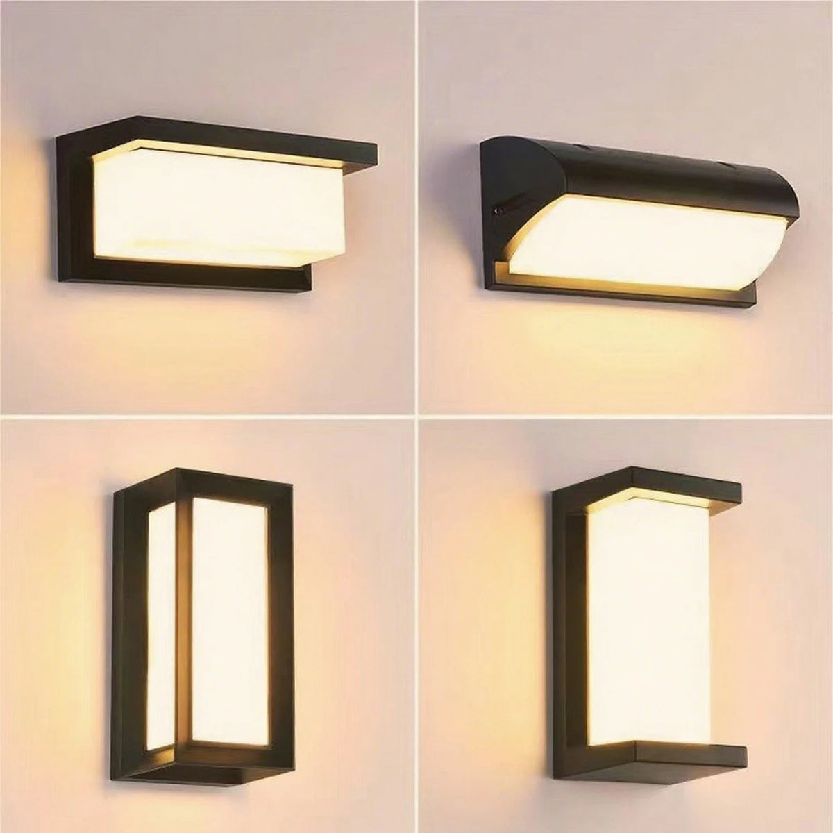 Modern kvadratisk vägglampa i svart