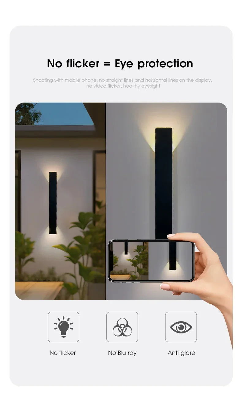 Elegant vägglampa i aluminium