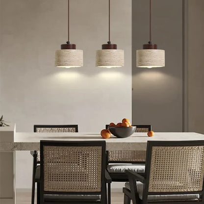 Hängande stenlampa i wabi-sabi-stil