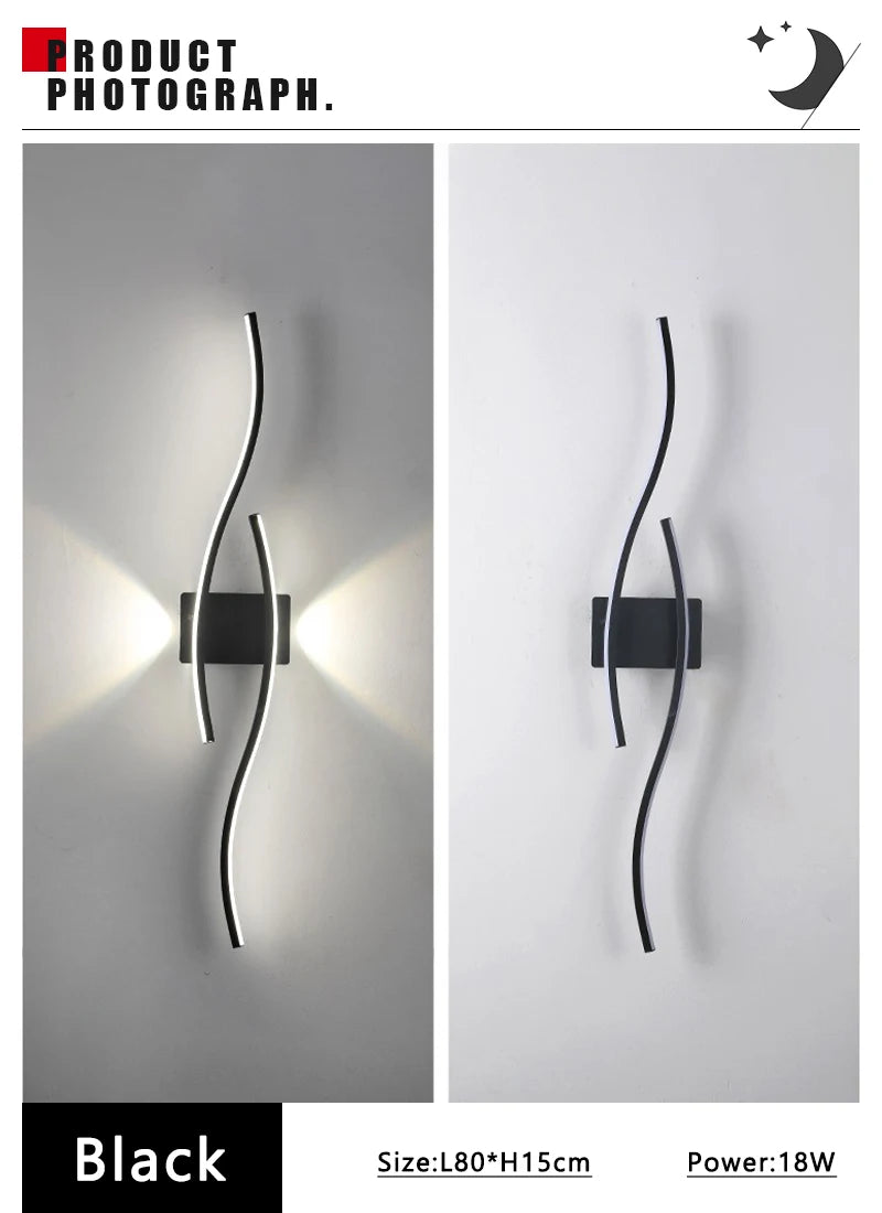 Avlång vägglampa med fjärrkontroll