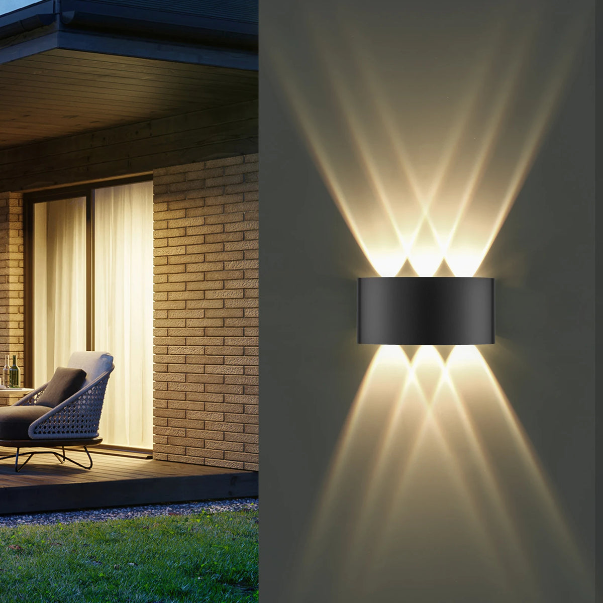 Vägglampa med flera ljusstrålar