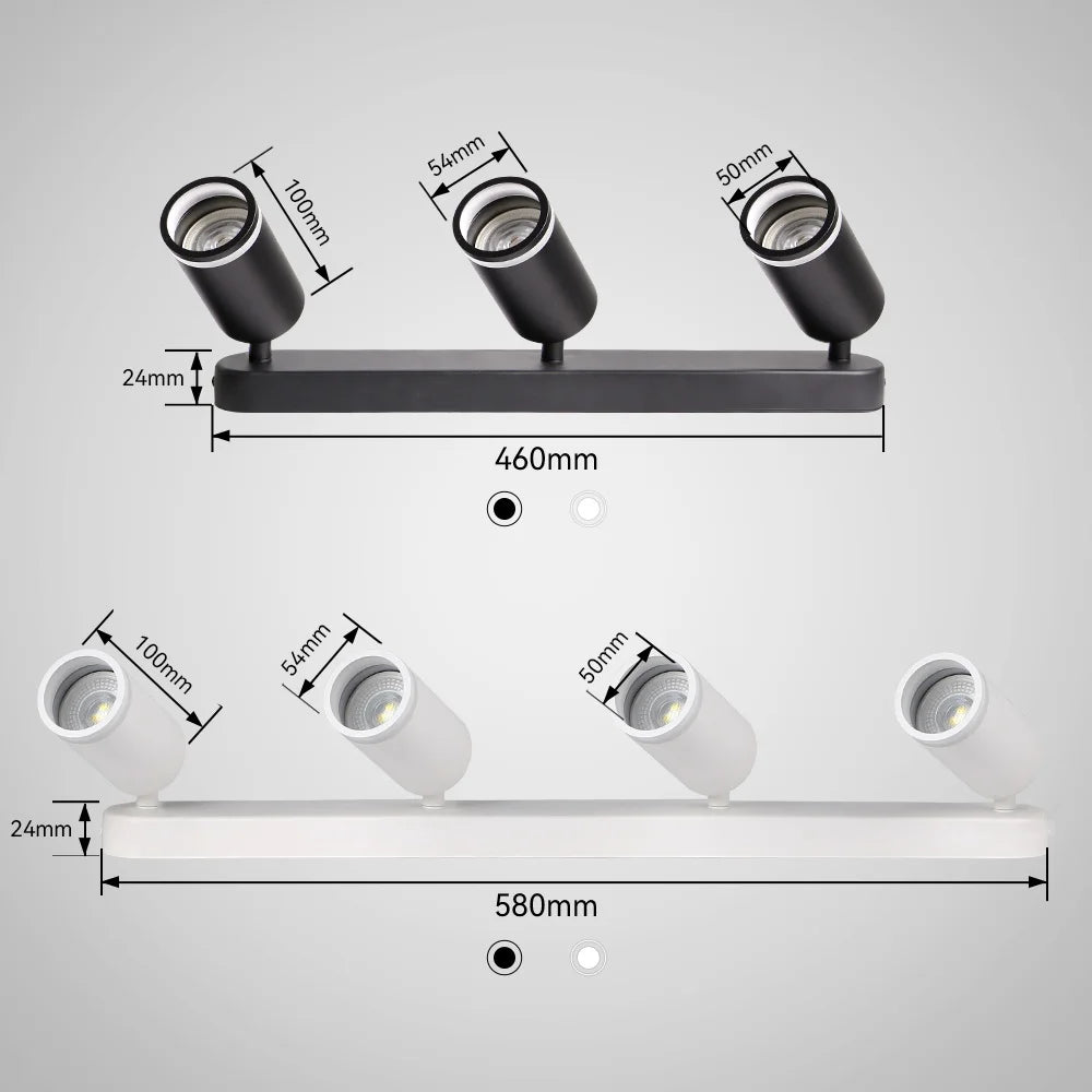 Justerbar takskena med spotlights
