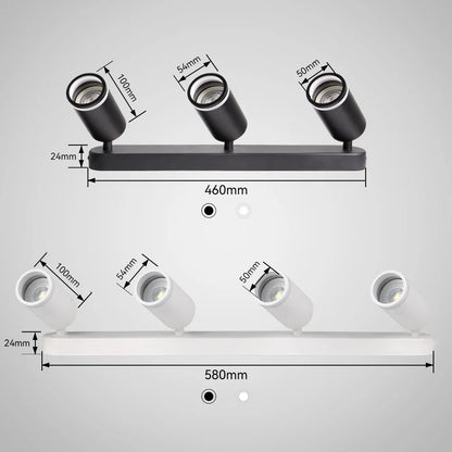 Justerbar takskena med spotlights