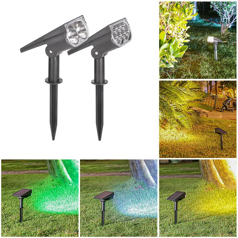 Solcellsspotlight för träd och gräsmatta