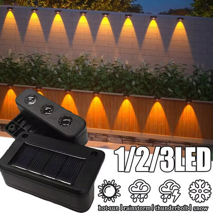 Solcellsdriven vägglampa med dubbelt ljussken