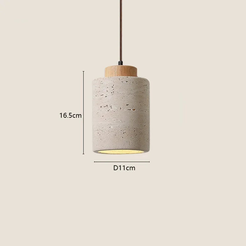 Hängande stenlampa i wabi-sabi-stil