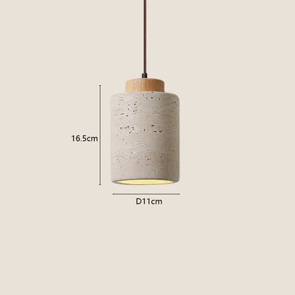 Hängande stenlampa i wabi-sabi-stil