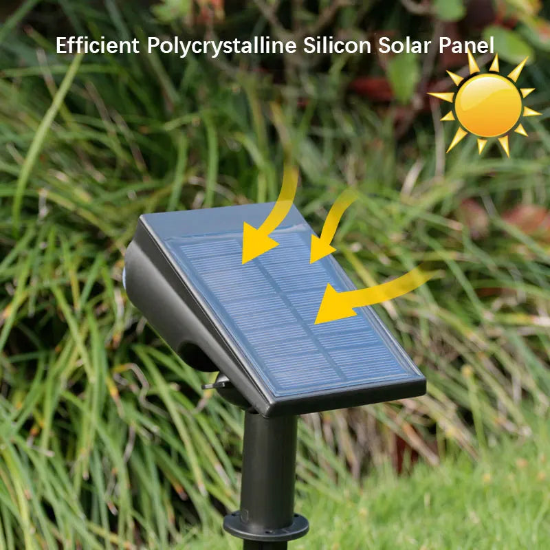 Solcellsspotlight för träd och gräsmatta